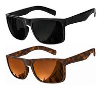 grinderPUNCH Mens Oversized Sunglasses XL Big Head Fit, Extra Wide Frame Sunglasses for Men, Big Heads, XXL Large Wide Shades (2 Pack Gloss Black and Matte Tortoise Brown Polarized)