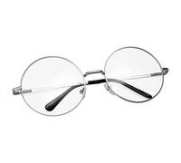 grinderPUNCH Non-Prescription Round Circle Frame Clear Lens Glasses Small Silver