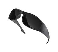 grinderPUNCH Super Dark Lens Black Sunglasses | Biker Style Rider | Wrap Around Frame (Matte Black)