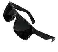 grinderPUNCH XL Large Face Polarized Sunglasses Big Heads Wide Face, Extra Wide Oversized Sunglasses for Driving Glasses (Black Polarized Superdark Lens/Glossy Frame)