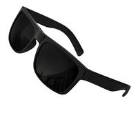 grinderPUNCH XL Large Face Polarized Sunglasses Big Heads Wide Face, Extra Wide Oversized Sunglasses for Driving Glasses (Black Polarized Superdark Lens/Matte Frame)