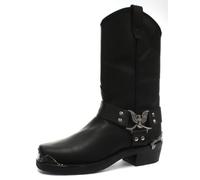 Grinders 2014 Eagle Hi Black Mens Cowboy Biker Boots, Size 11