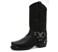 Grinders 2014 Eagle Hi Black Mens Cowboy Biker Boots, Size 7