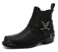 Grinders 2014 Eagle Lo Black Mens Cowboy Biker Boots, Size 10