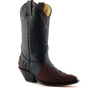 Grinders Arizona Hi Mens Black Red Pointed Toe High Western Cowboy Boots UK 3-12