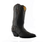 Grinders Arizona HI Unisex Brown Leather Boots Cuban Heeled Cowboy Boots