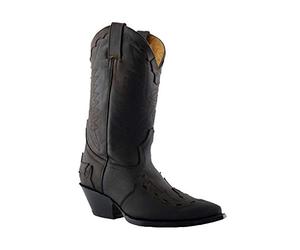 Grinders Arizona HI Unisex Brown Leather Cuban Heeled Western Cowboy Dancing Boots 5