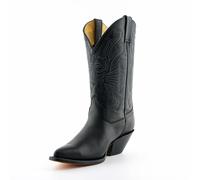 Grinders Buffalo Black Mens Ladies Cowboy Western Slip On Pointed Leather Boots