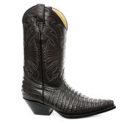 Grinders Carolina CROC Black Leather Crocodile Tail Boot Cowboy Western Boots