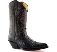 Grinders Carolina Mens Brown Croc Leather Pointed Western Cowboy Boots Size 6-12