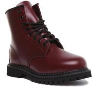 Grinders Cedric CS Mens Red Leather 8 Eye Derby Ankle Boots Size 7-13