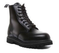Grinders Cedric Cs Unisex 8 Eyelet Leather Ankle Mens Boots In Black Uk 3 - 12
