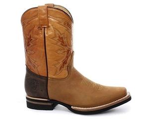 Grinders El Paso Tan Brown Leather Slip On Mid Calf Cowboy Boots 46