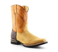 Grinders El Paso Tan Brown Real Leather Cowboy Boot Slip On Mid Calf Boots