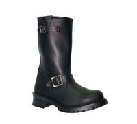 Grinders Engineer Turbo Wild One Mens Western Combat Leather Buckle Biker Black Boots Fashion Stylish Hand Crafted Shoes (10 UK / 44 EU)