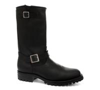 Grinders Engineer Wild One Mens Western Combat Leather Buckle Biker Black Boots