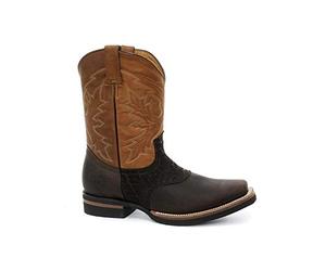 Grinders Frontier Tan Brown Leather Square Toe Cowboy Ankle Chelsea Boots 45