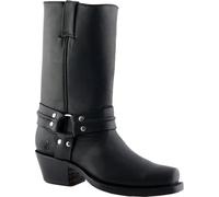 Grinders Harness Hi Mens Womens Black Tall Cowboy Biker Boots Size UK 3-12