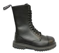 Grinders Herald 2015 Matte Finish Black Unisex Safety Steel Toe Cap Military Punk Boots 9