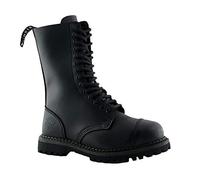 Grinders Herald Unisex Black Leather Ranger Military Steel Toe Cap Boots with 14 Eyelet Lace Up Fastening 9