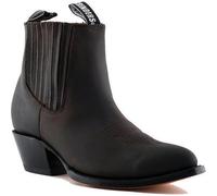 Grinders Maverick Mens Brown Leather Western Cowboy Pointed Toe Ankle Boots