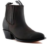 Grinders Maverick Mens Brown Leather Western Cowboy Pointed Toe Ankle Boots