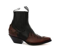 Grinders Men's Arizona Lo Black Burgundy Real Leather Cowboy Ankle Boot Cuban Heel Slip on Pointed Boots New Western Fashion Stylish Hand Crafted Shoes (6 UK / 40 EU)