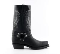 Grinders Mens Black Leather Cowboy Boots-Bald Eagle - Size EU 41