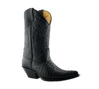 Grinders Mens Carolina Black Boots Croc Western Cowboy Boots