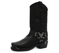 Grinders Mens Eagle Hi Cowboy Black Biker Leather Western New Boots 11