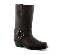 Grinders Mens Harness Hi Crazy Horse Dark Brown Leather Western Cowboy Boots (Numeric_9)