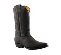 Grinders Men's Louisiana Brown Leather Boots Cuban Heeled Cowboy Dancing Boots 11