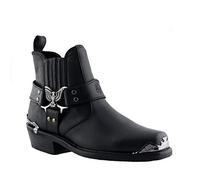 Grinders Men's Western Eagle Lo Leather Black Biker Cowboy Boots 12
