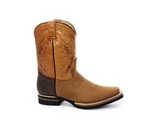 Grinders New El Paso Men's Tan Brown Real Leather Cowboy Boot Slip On Mid Calf Boots (8 UK / 42 EU)