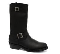Grinders New Rebel Black Unisex Smooth Sole Leather Western Bikers High Boots