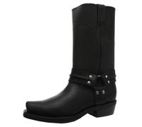 Grinders Renegade Hi Black Unisex Leather Boot Cowboy Western Bikers High Boots