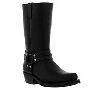 Grinders Renegade Hi Black Unisex Leather Boot Cowboy Western Bikers High Boots 7