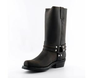Grinders Renegade Hi Brown Cowboy Western Bikers High Unisex Real Leather Boots