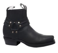 Grinders Renegade Lo Black Unisex Leather Boot Cowboy Western Biker Ankle Boots