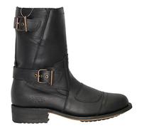 Grinders Route 66 Biker Mens Oily Full Black Mid Calf Goodyear Welted Riding Leather Boots Stylish Hand Crafted Shoes (9 UK / 43 EU)