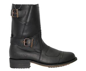 Grinders Route 66 Biker Mens Oily Full Black Mid Calf Goodyear Welted Riding Leather Boots Stylish Hand Crafted Shoes (10 UK / 44 EU)