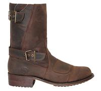 Grinders Route 66 Brown Biker Mens Oily Full Mid Calf Goodyear Welted Riding Leather Boots Stylish Hand Crafted Shoes (12 UK / 46 EU)