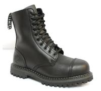 Grinders Stag CS Black Unisex Safety Steel Toe Cap Military Punk Boots Leather - Size UK 7