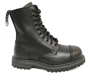 Grinders Stag CS Unisex Black Leather 10 Eye Hole Steel Toe Cap Safety Military Punk Boots 11