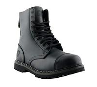 Grinders Stag CS Unisex Black Leather 10 Eye Hole Steel Toe Cap Safety Military Punk Boots 9