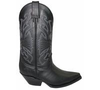 Grinders Unisex Black Leather Western Cowboy Boots-Buffalo - Size EU 44