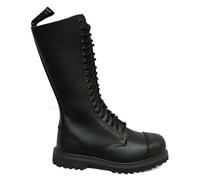 Grinders Unisex Black Punk Military Boots-King CS Leather - Size UK 12