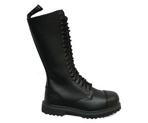 Grinders Unisex Black Punk Military Boots-King CS - Size UK 9