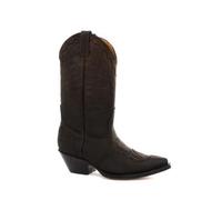 Grinders Unisex Brown Leather Cowboy Boots-Arizona HI - Size EU 46