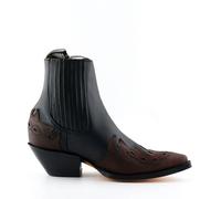 Grinders Unisex Leather Black Western Boots- Arizona Lo - Black/Burgundy - UK 7 | EU 41 | US 9.5